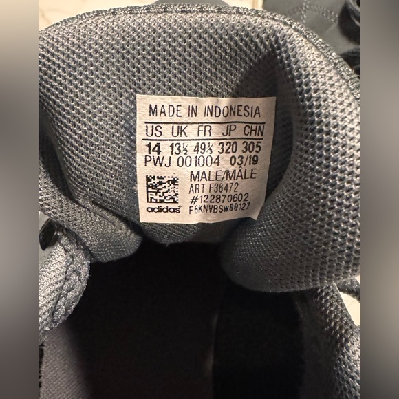 Adidas Men’s VS Advantage Casual Sneakers – Size 14 – Gray – Excellent Condition - Picture 4 of 6